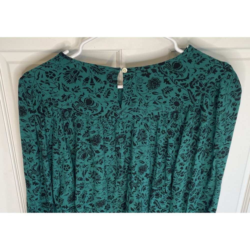 Knox Rose Women's Boho Dark Floral Blouse Sz XXL DK Green Long Sleeve Whimsigoth - Picture 11 of 15